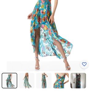 Alice and Olivia Christina floral high low dress